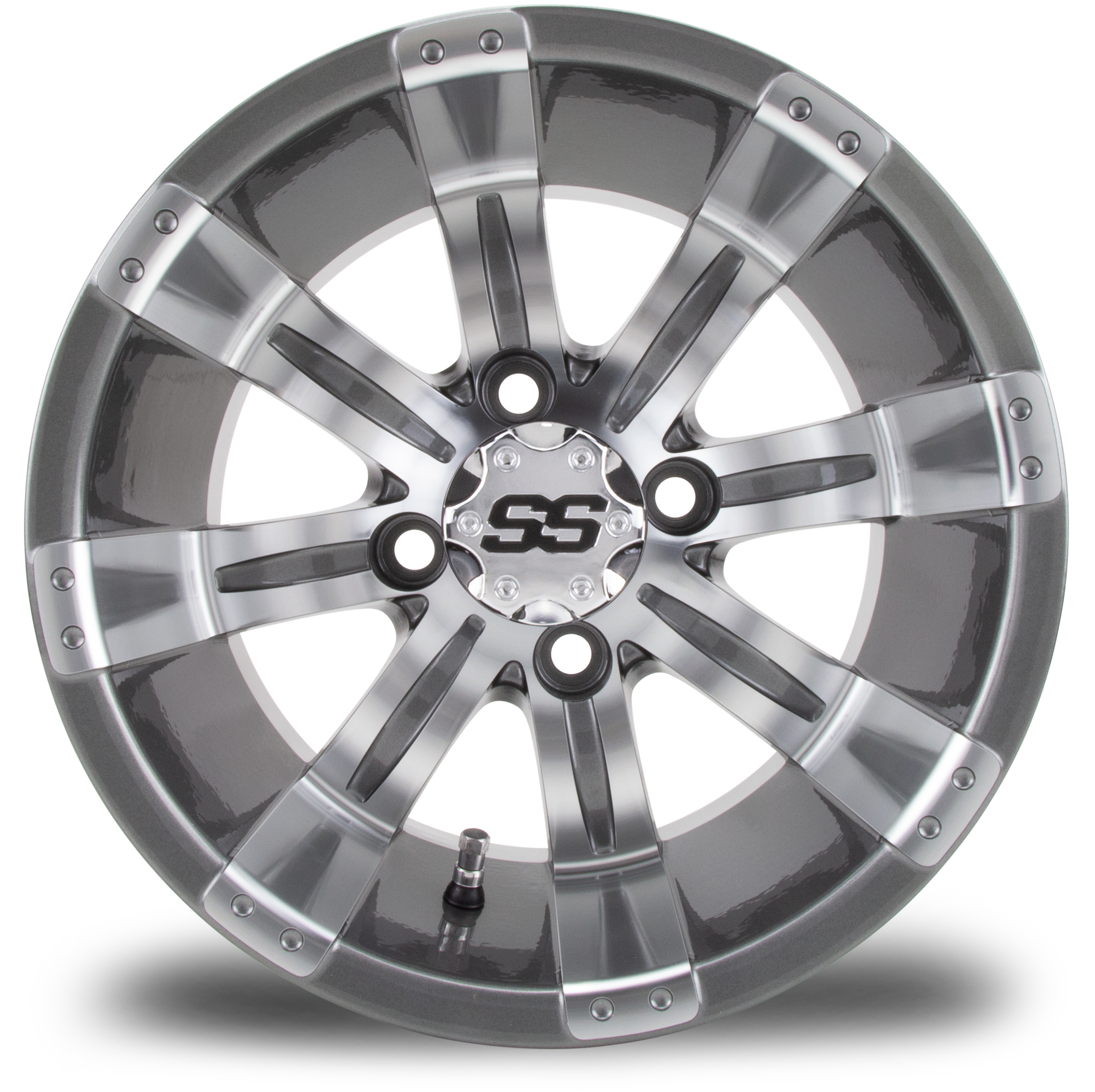 MODZ® Tempest  Gunmetal 12x7 Golf Cart Wheel