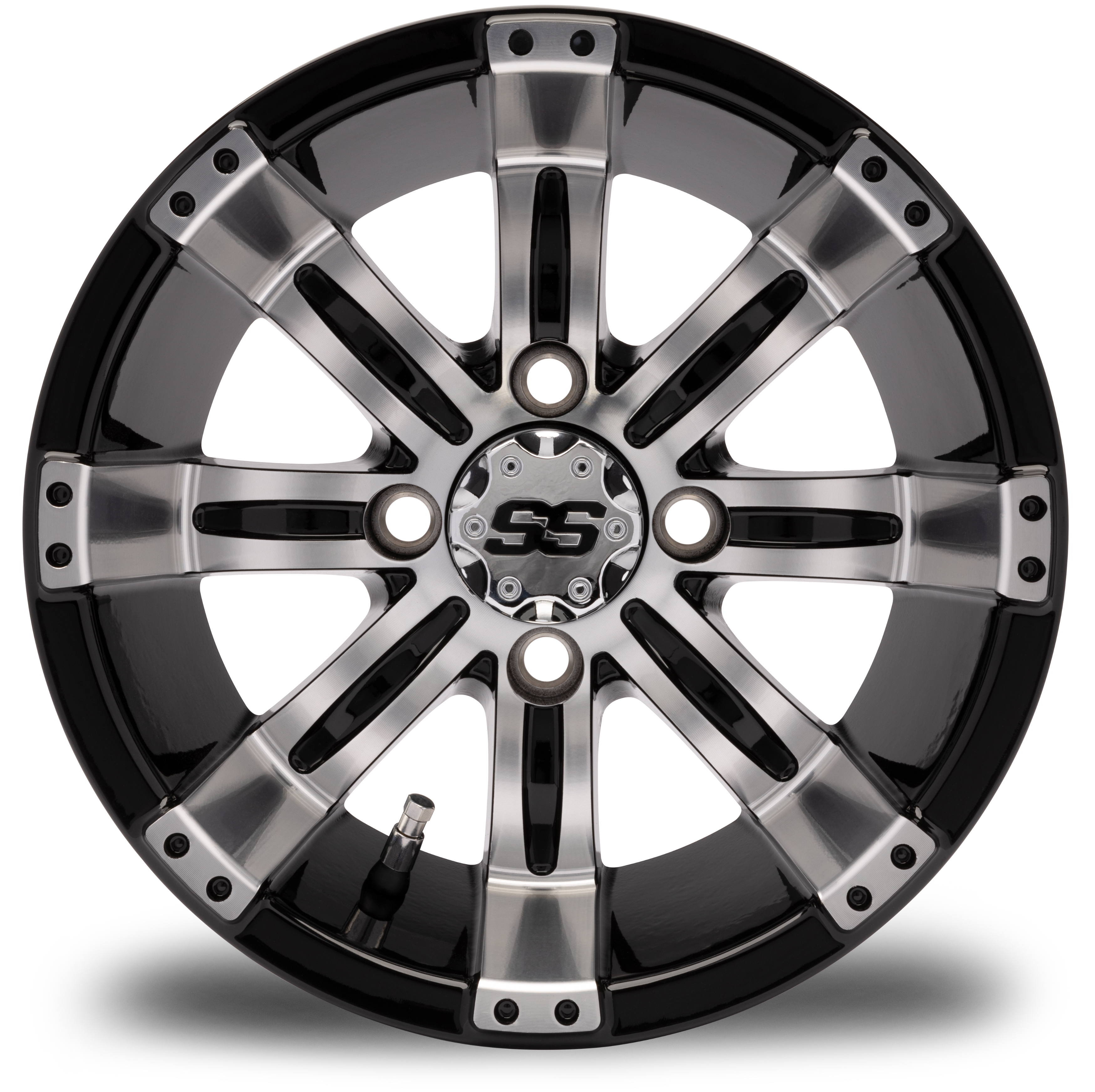 MODZ® Tempest  Black w/Machined Face 12x7 Golf Cart Wheel