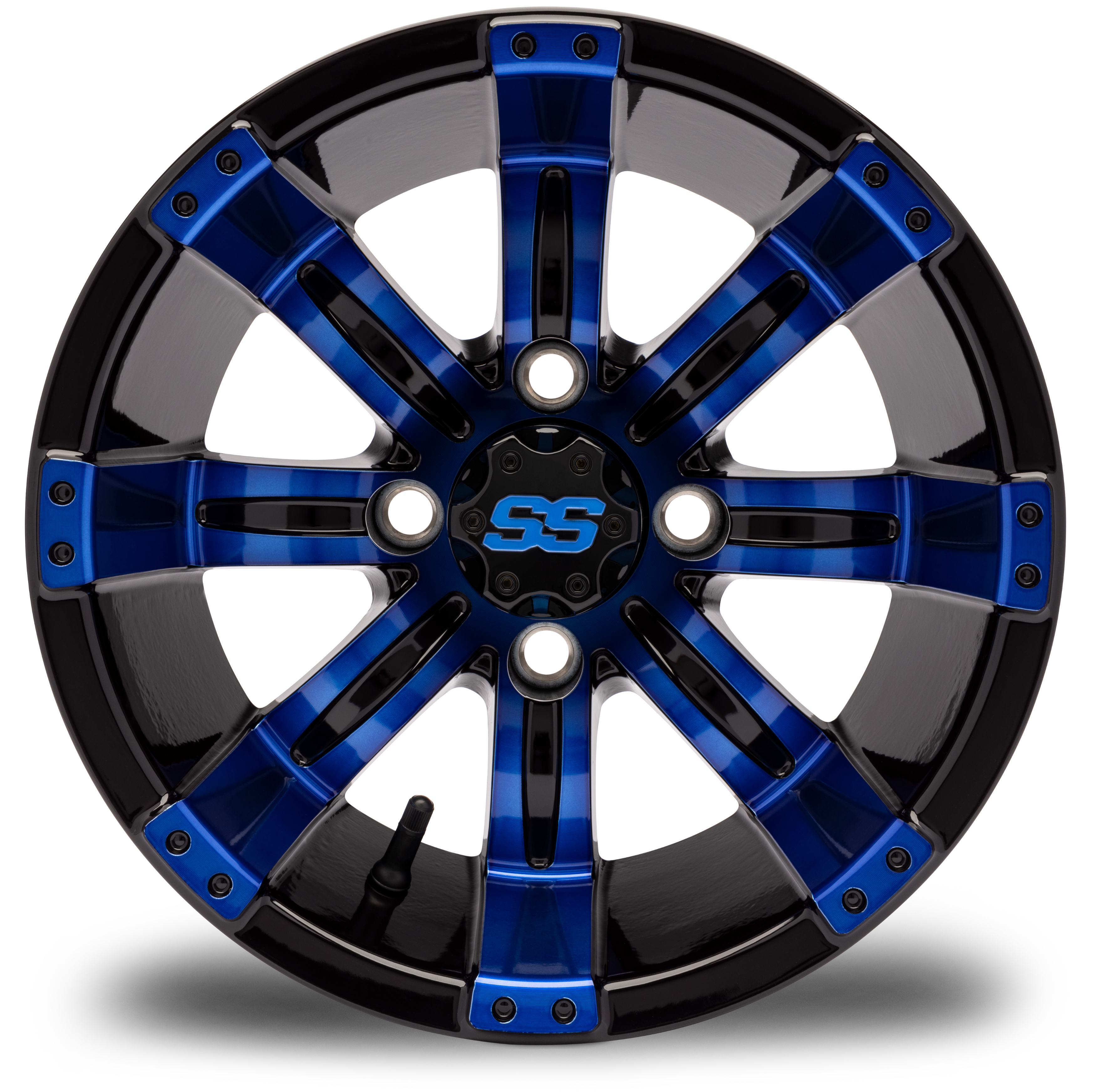 MODZ® Tempest  Blue and Black 12x7 Golf Cart Wheel