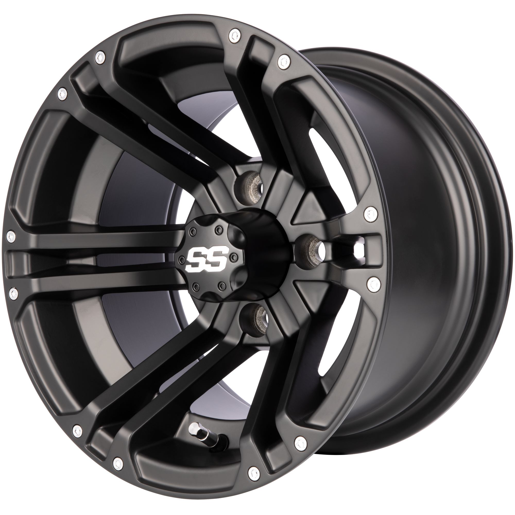 MODZ® Enforcer  Matte Black 12x7 Golf Cart Wheel