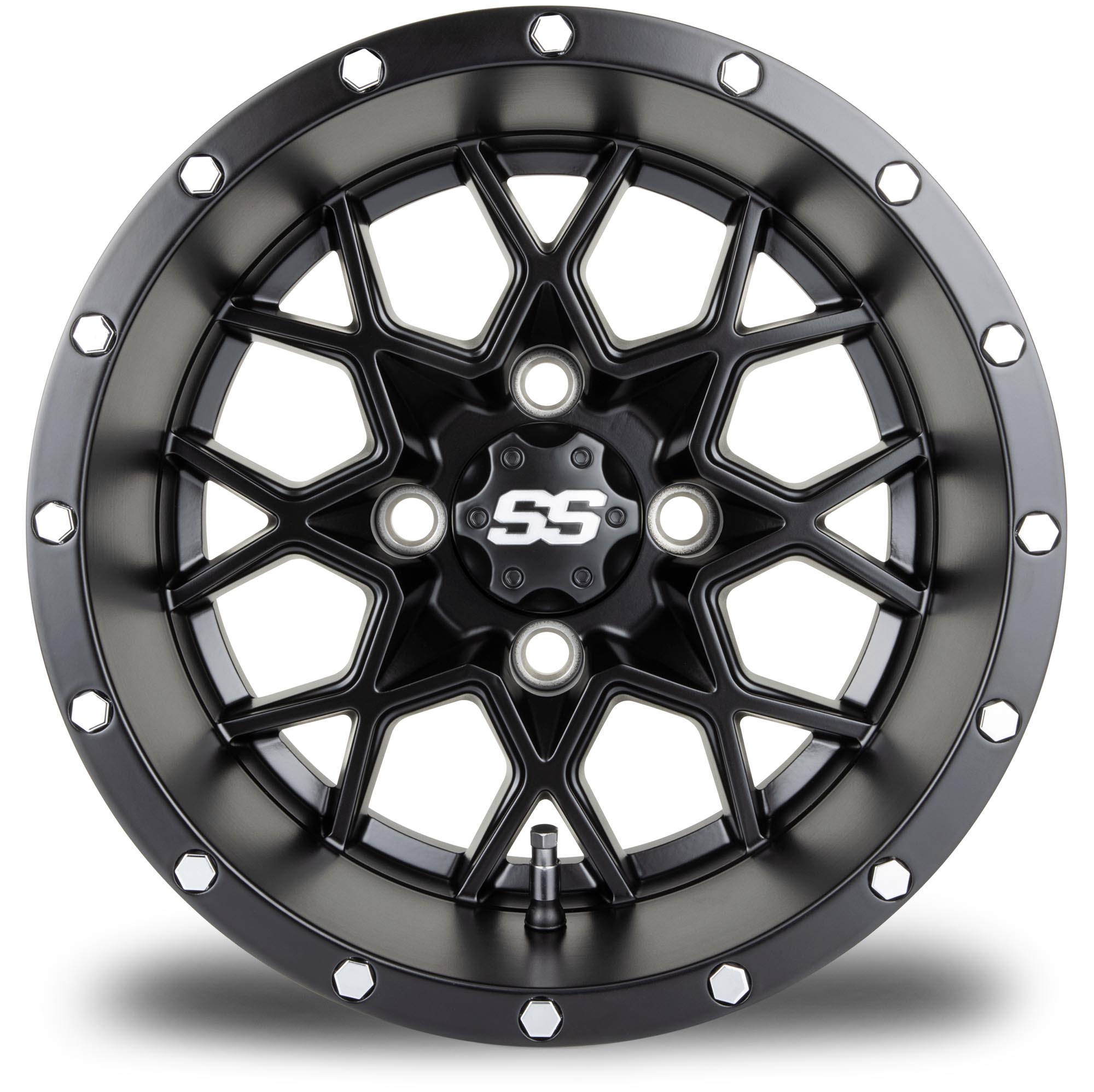 MODZ® Vortex  Matte Black 12x7 Golf Cart Wheel