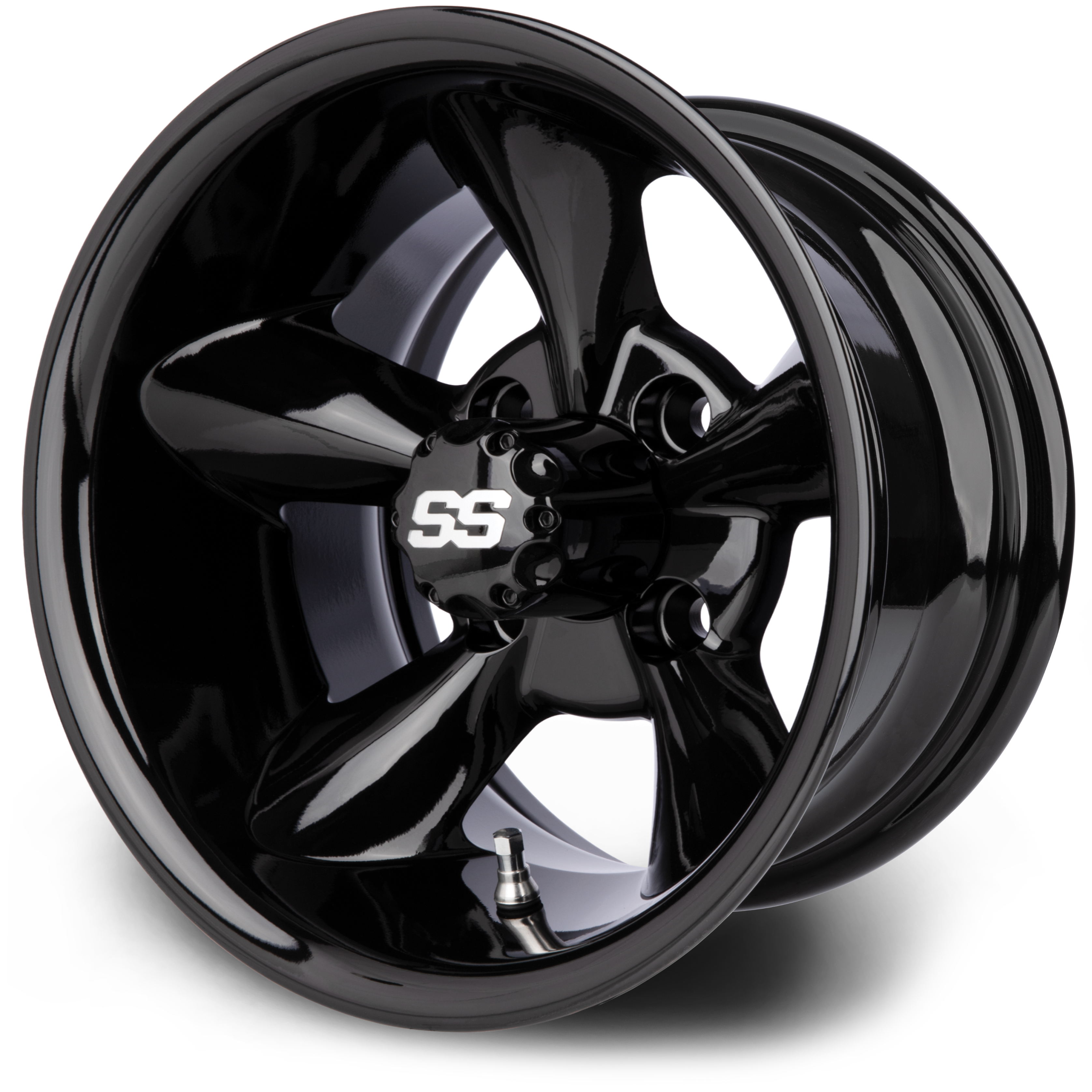 MODZ® Godfather  Glossy Black 12x7 Golf Cart Wheel