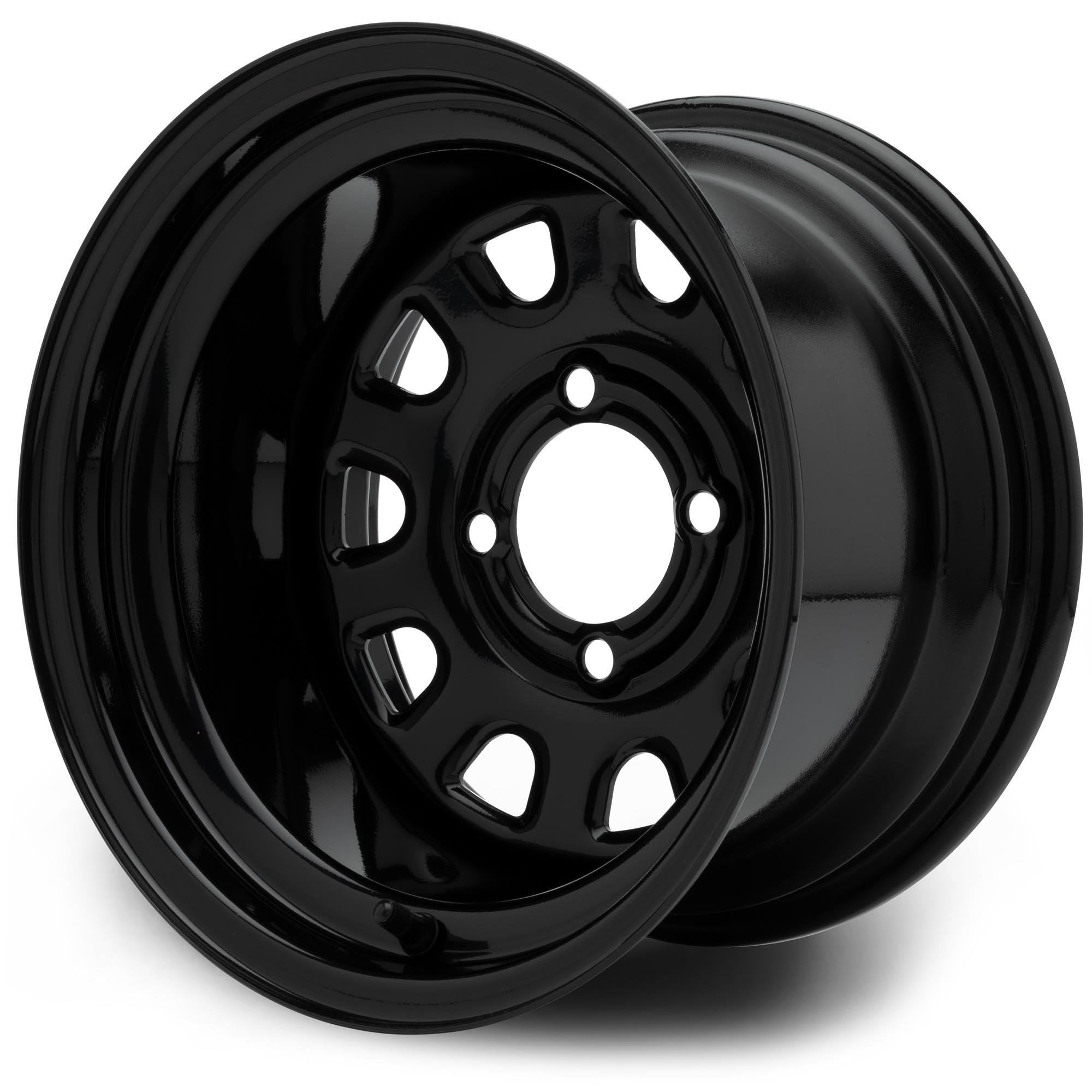 MODZ® D-Window Steel Wheel  Glossy Black 12x7 Golf Cart Wheel