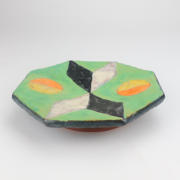 Holly Walker, Octagonal Plate with Circles & Diamonds