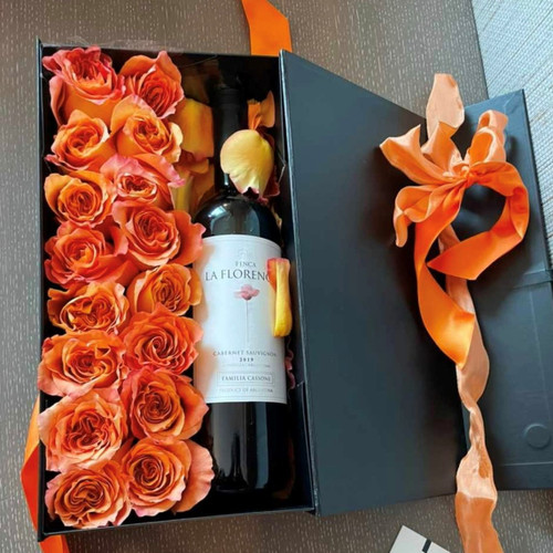 ROSES & WINE BOX