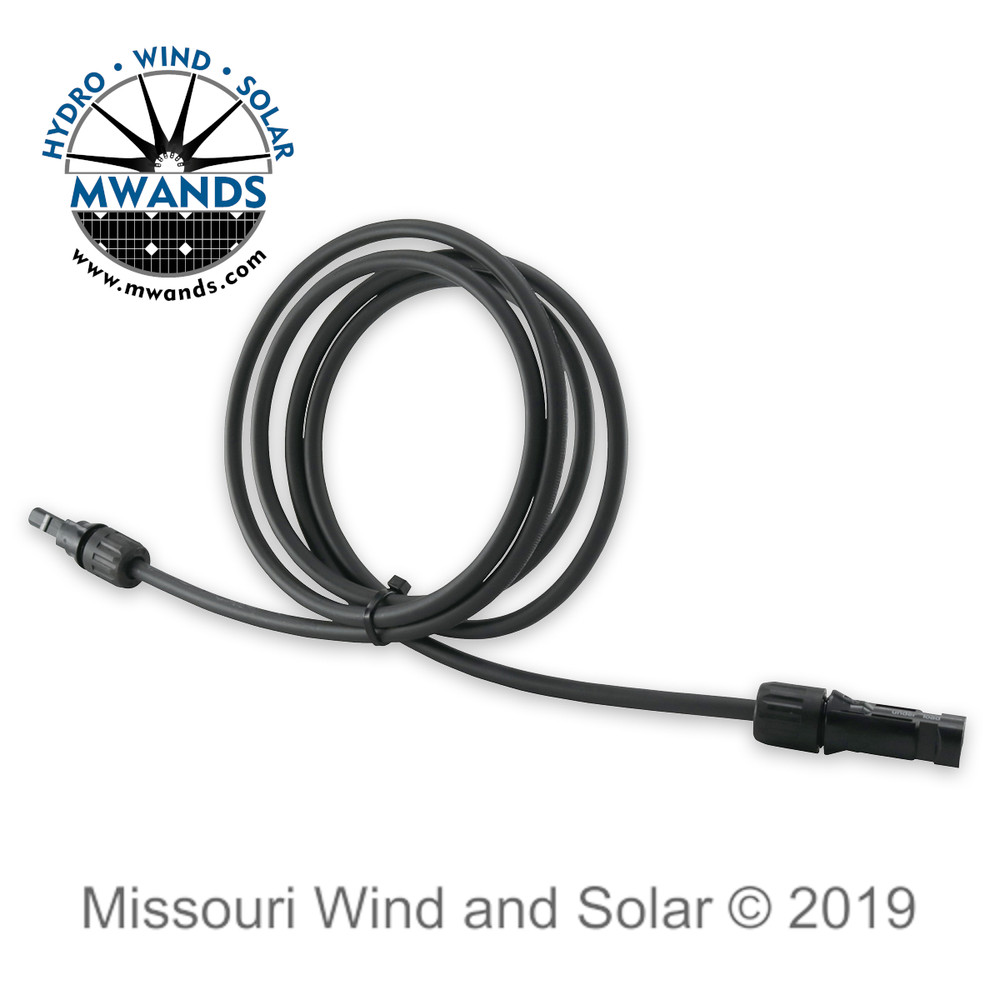Black 10 AWG Solar Panel PV Extension Cable with MC4 Connectors