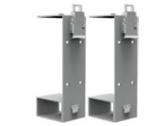 Two gray mounting brackets compatible with Pytes V5 batteries