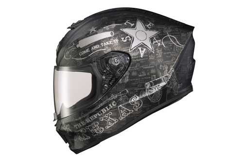 EXO-R420 FULL-FACE HELMET LONE STAR BLACK/SILVER LG-75-1177L