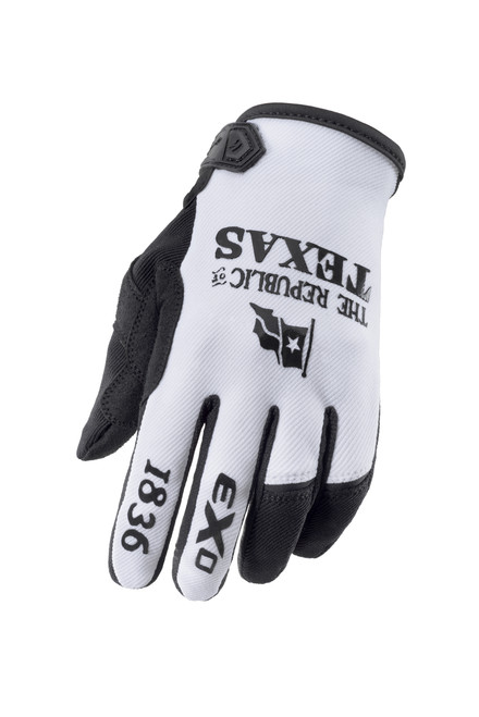 MOTO-FLEX GLOVES LONE STAR WHITE/BLACK SM-75-6177S