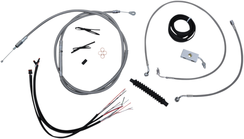 Complete Stainless Braided Handlebar Cable/Brake Line Kit — Cable Kit 06620497
