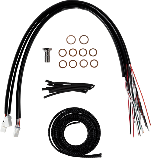 Complete Stainless Braided Handlebar Cable/Brake Line Kit — Cable Kit 06621174