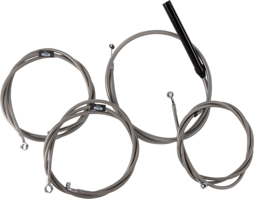 Complete Stainless Braided Handlebar Cable/Brake Line Kit — Cable Kit 06621177