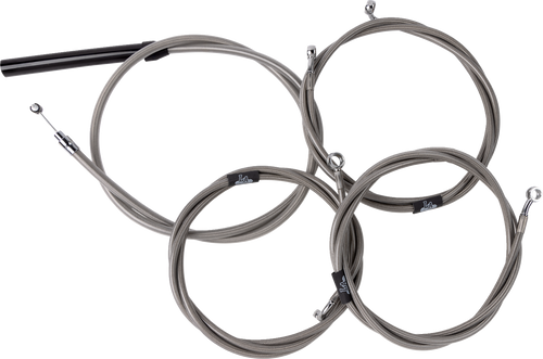 Complete Stainless Braided Handlebar Cable/Brake Line Kit — Cable Kit 06621183