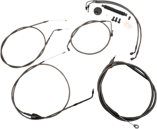 Standard Midnight Braided Handlebar Cable/Brake Line Kit — Ape Hanger 06101558