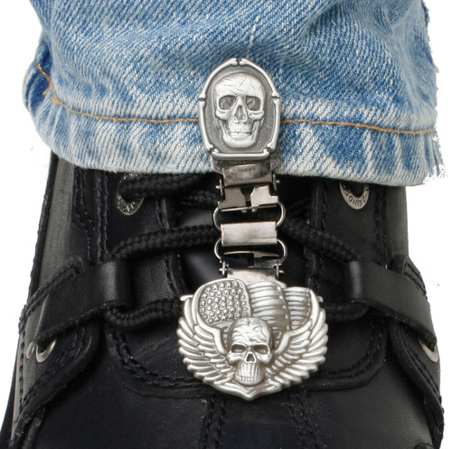 CLIPS FOR LACED BOOTS BONES/SKULL-26-7014