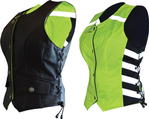 D.O.C. REVERSIBLE SAFETY VEST BLACK/HI-VIZ LADIES M-261-1130M D.O.C. REVERSIBLE SAFETY VEST BLACK/HI-VIZ LADIES M-261-1130M