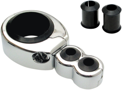 CABLE CLAMP 1"-1 1/8" DUAL THR/CLU CHROME-57-10044