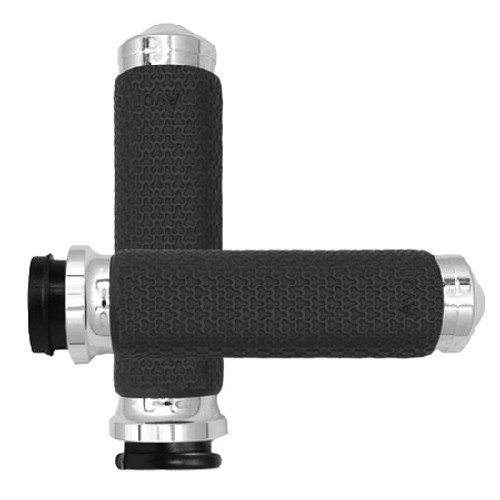 FLY BY WIRE THROTTLE MEMORY FOAM GRIP CHROME-40-4733C
