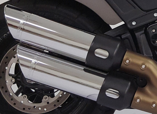 `18-UP FATBOB SLIP-ONS CHROME W/CHROME TIPS-82-00718