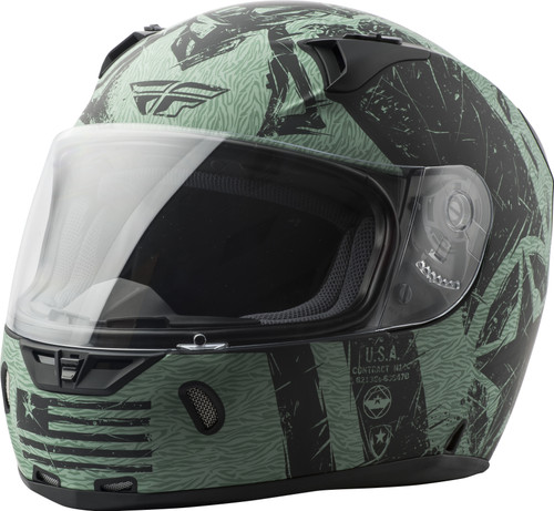 REVOLT LIBERATOR HELMET MATTE BLACK/GREEN LG-73-8374L
