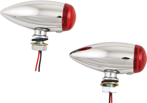 LED BULLET MARKER LIGHT CHROME W/RED LENS-820-0370R