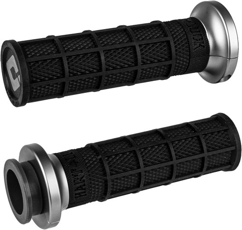LOCK ON WAFFLE STYLE GRIPS BLK/GRAPHITE FOR CABLE THRTTLE-206-40041