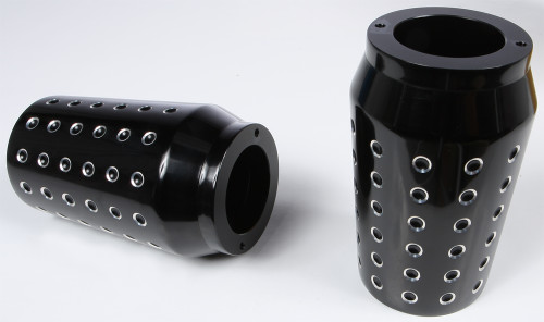 BILLET FORK SLIDER COVERS HOLE SHOT BLACK TOURING 14-UP-820-52378 BILLET FORK SLIDER COVERS HOLE SHOT BLACK TOURING 14-UP-820-52378