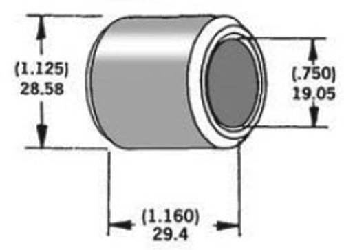 AXLE SPACER ZINC 41591-81 3/4"X1.16"-820-54003
