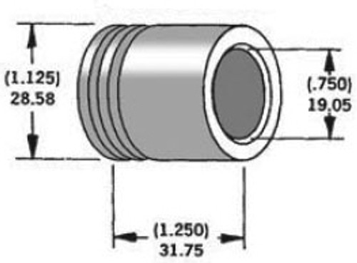 AXLE SPACER ZINC 41595-86 3/4"X1.25"-820-54007