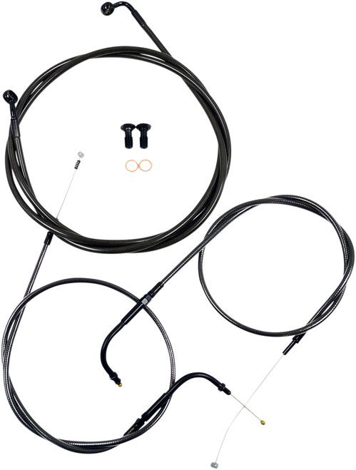 Standard Midnight Braided Handlebar Cable/Brake Line Kit — Ape Hanger 06101628 Standard Midnight Braided Handlebar Cable/Brake Line Kit — Ape Hanger 06101628