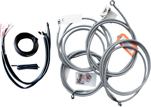 Complete Stainless Braided Handlebar Cable/Brake Line Kit — Cable Kit 06101753