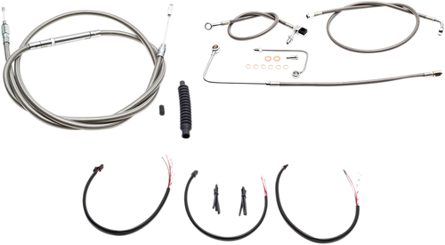 Complete Stainless Braided Handlebar Cable/Brake Line Kit — Cable Kit 06101817