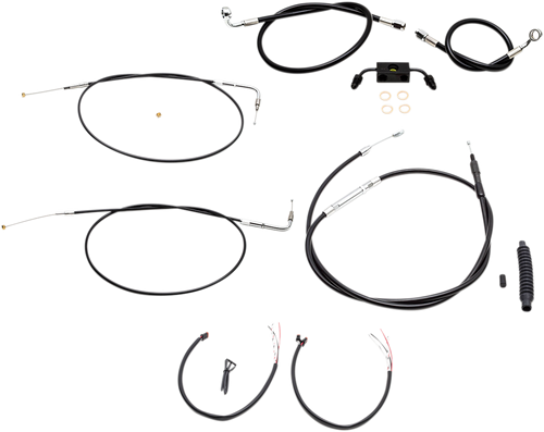 Complete Black Vinyl Braided Handlebar Cable/Brake Line Kit 06101860