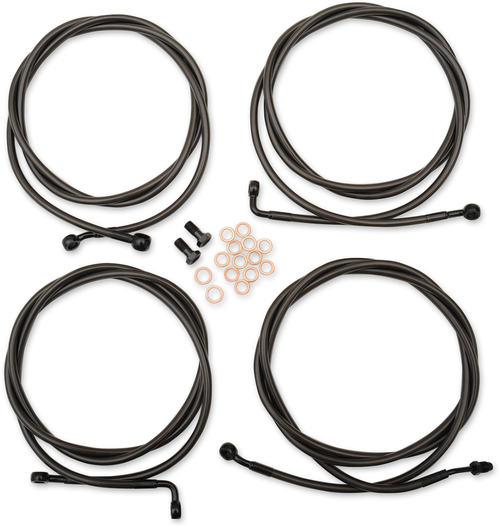 Standard Midnight Braided Handlebar Cable/Brake Line Kit — Ape Hanger 06101939 Standard Midnight Braided Handlebar Cable/Brake Line Kit — Ape Hanger 06101939