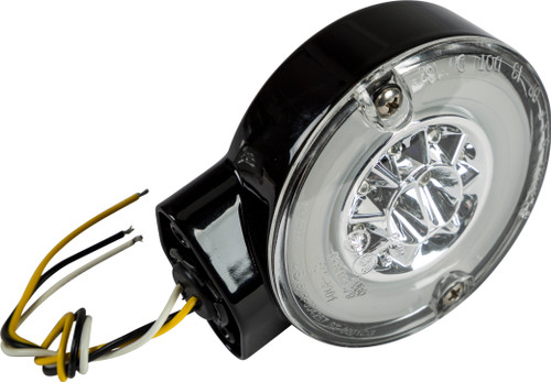 DUAL FUNCTION FRONT TURN SIGNAL BLACK W/CLEAR LENS-820-52405