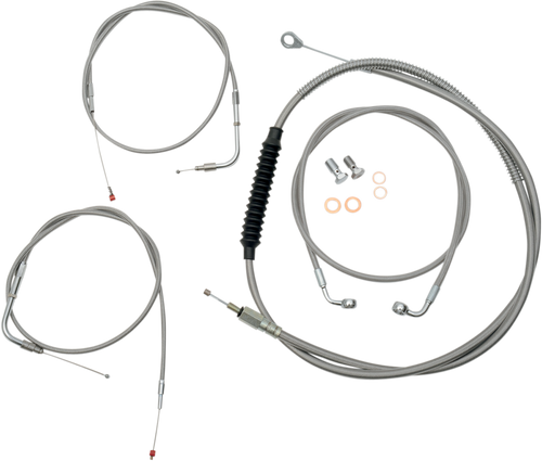 Standard Stainless Braided Handlebar Cable/Brake Line Kit 06100348