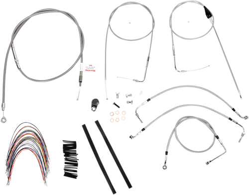Complete Stainless Braided Handlebar Cable/Brake Line Kit 06100740