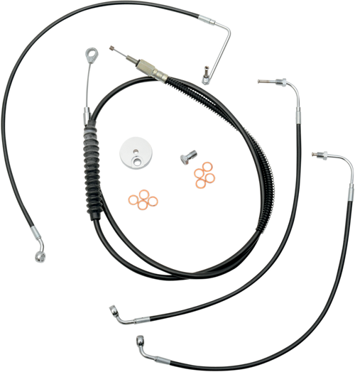 Standard Black Vinyl Braided Handlebar Cable/Brake Line Kit — Ape Hanger 06101131 Standard Black Vinyl Braided Handlebar Cable/Brake Line Kit — Ape Hanger 06101131