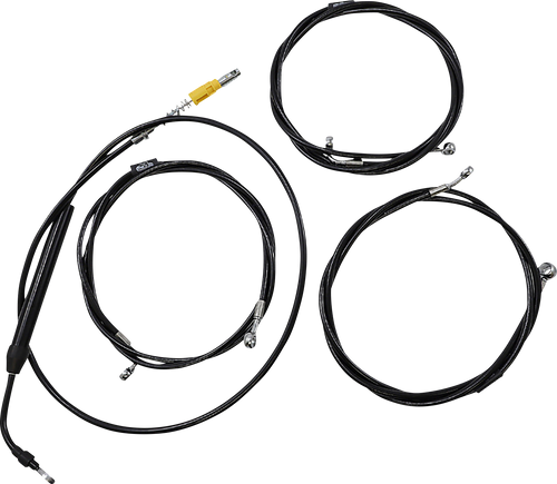 Standard Black Vinyl Braided Handlebar Cable/Brake Line Kit — Ape Hanger 06621100 Standard Black Vinyl Braided Handlebar Cable/Brake Line Kit — Ape Hanger 06621100