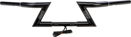 MATTE BLACK Z BARS 6" RISE W/LED TURNSIGNALS-820-54538