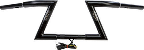MATTE BLACK Z BARS 8" RISE W/LED TURNSIGNALS-820-54541