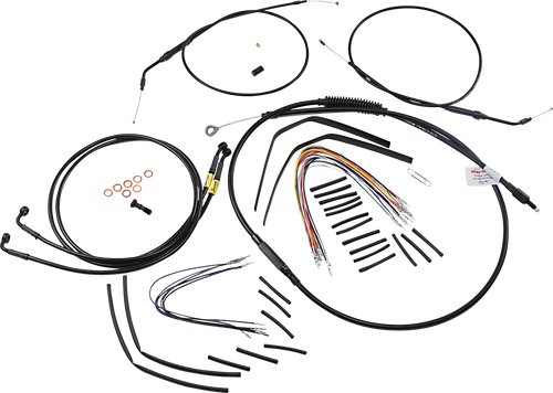 Complete Black Vinyl Handlebar Cable/Line Kit for Ape Hanger Handlebars 06620613