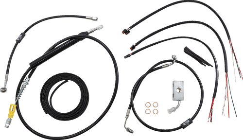 Complete Black Vinyl Braided Handlebar Cable/Brake Line Kit 06620844