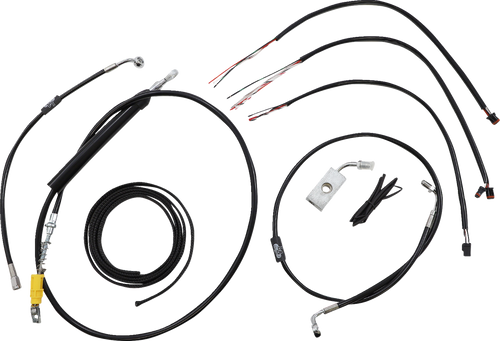 Complete Black Vinyl Braided Handlebar Cable/Brake Line Kit 06620847