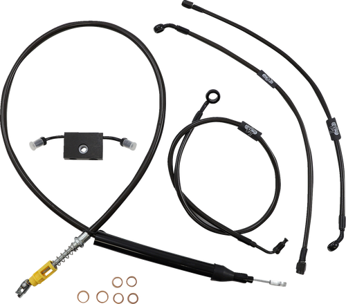 Standard Midnight Braided Handlebar Cable/Brake Line Kit — Ape Hanger 06620863 Standard Midnight Braided Handlebar Cable/Brake Line Kit — Ape Hanger 06620863