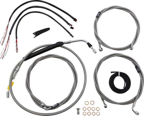Complete Stainless Braided Handlebar Cable/Brake Line Kit — Cable Kit 06620897