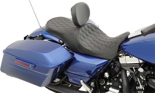 Forward Positioned 2-Up Low Profile Touring Leather Seat 08011011