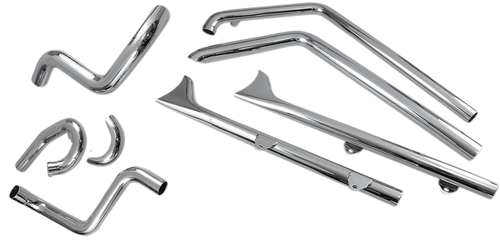 True Duals Exhaust System with Fishtail Mufflers — without Baffles 18001669