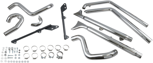 True Duals Exhaust System with Fishtail Mufflers — with Baffles 18001743