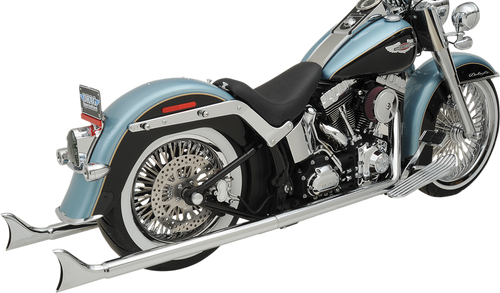 True Duals Exhaust System with Fishtail Mufflers — without Baffles 18001738
